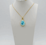 カリブ海の波を閉じ込めたラリマーペンダント～Marea～No.072（一点物）